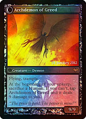 Ravenous Demon // Archdemon of Greed [Dark Ascension Prerelease Promos]