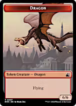 Elf Knight // Dragon Double-Sided Token [Ravnica Remastered Tokens]