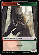 Elf Knight // Beast Double-Sided Token [Ravnica Remastered Tokens]