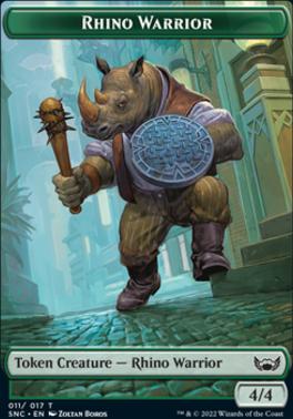 Treasure (016) // Rhino Warrior Double-Sided Token [Streets of New Capenna Tokens]