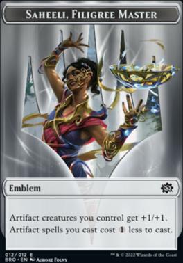 Powerstone // Saheeli, Filigree Master Emblem Double-Sided Token [The Brothers' War Tokens]