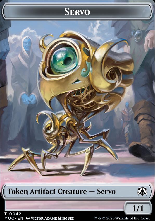 Feather // Servo Double-Sided Token [March of the Machine Commander Tokens]