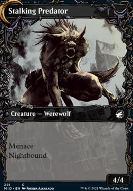 Shady Traveler // Stalking Predator (Showcase Equinox) [Innistrad: Midnight Hunt] [Foil]
