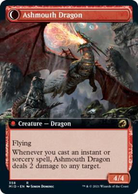 Smoldering Egg // Ashmouth Dragon (Extended Art) [Innistrad: Midnight Hunt] [Foil]