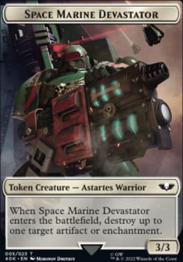 Soldier (002) // Space Marine Devastator Double-Sided Token (Surge Foil) [Warhammer 40,000 Tokens]