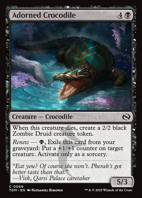 Adorned Crocodile [Tarkir: Dragonstorm] [Foil]