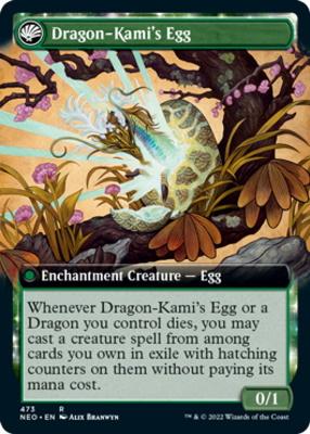 The Dragon-Kami Reborn // Dragon-Kami's Egg (Extended Art) [Kamigawa: Neon Dynasty] [Foil]