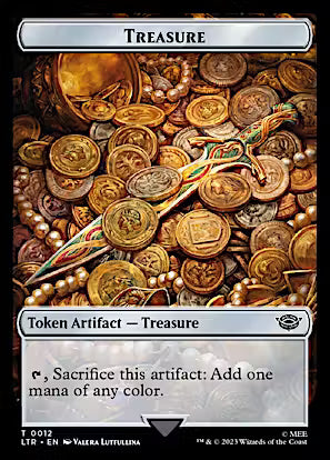 Elf Warrior // Treasure Double Sided Token [The Lord of the Rings: Tales of Middle-Earth Commander Tokens]