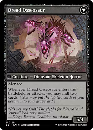 Visage of Dread // Dread Osseosaur [The Lost Caverns of Ixalan] [Foil]