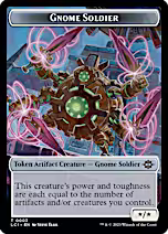 Fungus Dinosaur // Gnome Soldier Double-Sided Token [The Lost Caverns of Ixalan Tokens]