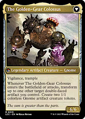 Tetzin, Gnome Champion // The Golden-Gear Colossus [The Lost Caverns of Ixalan Commander] [Foil]