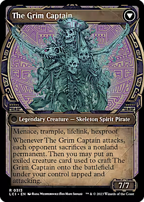 Throne of the Grim Captain // The Grim Captain (Showcase) [The Lost Caverns of Ixalan] [Foil]