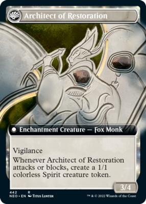 The Restoration of Eiganjo // Architect of Restoration (Extended Art) [Kamigawa: Neon Dynasty] [Foil]