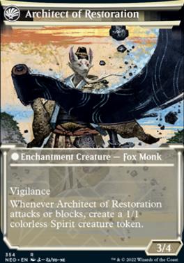 The Restoration of Eiganjo // Architect of Restoration (Showcase Soft Glow) [Kamigawa: Neon Dynasty] [Foil]