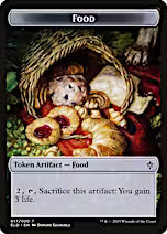Human Warrior // Food (17) Double-Sided Token [Throne of Eldraine Tokens] [Foil]