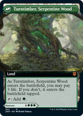 Turntimber Symbiosis // Turntimber, Serpentine Wood (Extended Art) [Zendikar Rising] [Foil]
