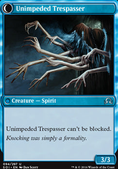 Uninvited Geist // Unimpeded Trespasser [Shadows over Innistrad] [Foil]