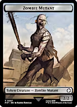 Radiation // Zombie Mutant Double-Sided Token [Fallout Tokens] [Foil]