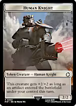 Treasure (0018) // Human Knight Double-Sided Token [Fallout Tokens] [Foil]