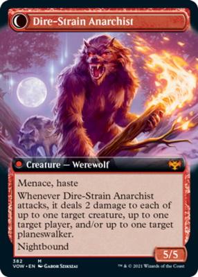 Volatile Arsonist // Dire-Strain Anarchist (Extended Art) [Innistrad: Crimson Vow] [Foil]