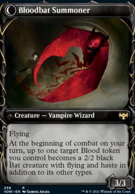 Voldaren Bloodcaster // Bloodbat Summoner (Showcase Fang Frame) [Innistrad: Crimson Vow] [Foil]