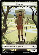 Cat (0005) // Human Double-Sided Token [Wilds of Eldraine Commander Tokens] [Foil]