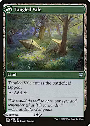 Tangled Florahedron // Tangled Vale [Zendikar Rising] [Foil]