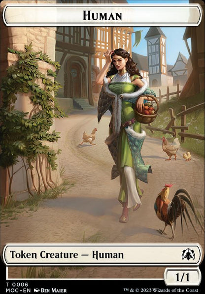 Zombie Knight // Human (6) Double-Sided Token [March of the Machine Commander Tokens]