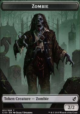 Zombie (010) // Zombie (011) Double-Sided Token [Commander 2019 Tokens]
